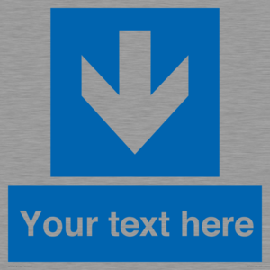 Custom Mandatory directional sign, blue arrow down